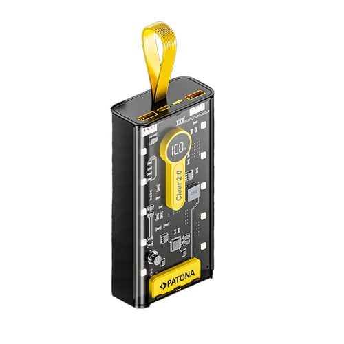 PATONA Powerbank Clear 2.0 PD22.5W 20,000mAh 4 integrált töltőkábellel
