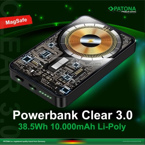 PATONA Prémium Powerbank Clear 3.0 PD20W 10.000mAh