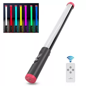   PULUZ-114 50cm RGB Mágneses LED lámpa - színes cső RGB Fényterelő videólámpa - 2000mAh