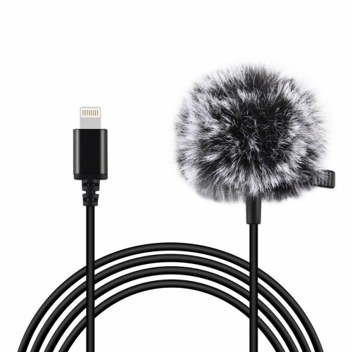 PULUZ Lavalier Apple Lightning Csíptetős interjú mikrofon - 1.5 méter (Apple)