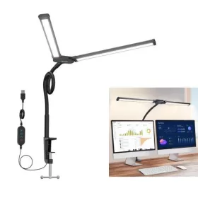   PULUZ LED-Cső Lámpa -Duplafejű, Csíptetős asztali lámpa (fekete)