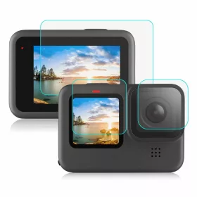   2.5D 9H Tempered Glass GoPro Hero 9 / 10 Lencse + Kijelzővédő (edzett üveg)