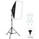 PULUZ 70x50cm Softbox Set + 4db 20W 5700K LED + 2m Állvánnyal - Fotó Studió világítás