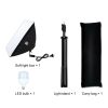 PULUZ 70x50cm Softbox Set + 4db 20W 5700K LED + 2m Állvánnyal - Fotó Studió világítás