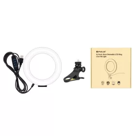   PULUZ 16cm LED körfény körlámpa ringlight - kamera kör lámpa + Monitor klip-tartó