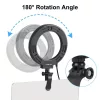 PULUZ 16cm LED körfény körlámpa ringlight - kamera kör lámpa + Monitor klip-tartó