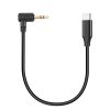 PULUZ 3,5mm TRS dugó – Type-C / USB-C dugó élő mikrofon audioadapter kábel (fekete)