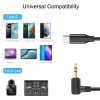 PULUZ 3,5mm TRS dugó – Type-C / USB-C dugó élő mikrofon audioadapter kábel (fekete)