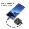 PULUZ 3,5mm TRS dugó – Type-C / USB-C dugó élő mikrofon audioadapter kábel (fekete)
