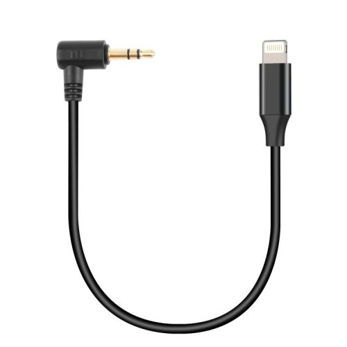 PULUZ 3,5mm TRS-Apple Lightning mikrofon audioadapter kábel (fekete)