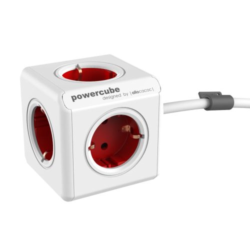 Allocacoc PowerCube Extended piros 1,5m kábel
