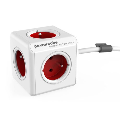 Allocacoc PowerCube  Extended piros 3m kábel