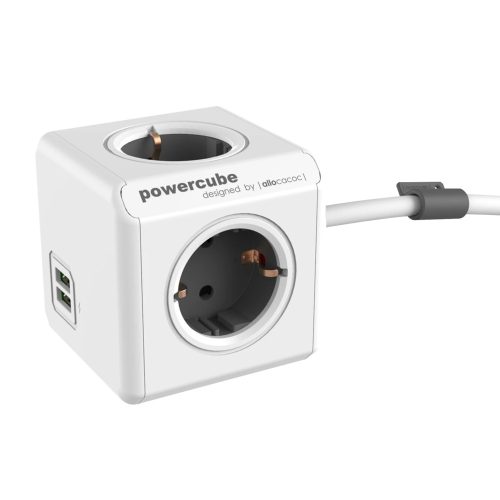 Allocacoc PowerCube Extended USB szürke 1,5m kábel