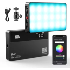   Pixel Liber RGB-LED Videó Lámpa - 7W 700LUX 2500-8500K 3000mAh Színes Professzionális kamera fény
