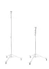 2in1 Fotós Gurulós Acél Studió Állvány -LED Lámpa-tartó Gurulóállvány -Krómozott acél, 30kg teherbírás (600cm)