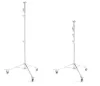 2in1 Fotós Gurulós Acél Studió Állvány -LED Lámpa-tartó Gurulóállvány -Krómozott acél, 30kg teherbírás (600cm)