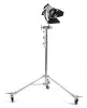 2in1 Fotós Gurulós Acél Studió Állvány -LED Lámpa-tartó Gurulóállvány -Krómozott acél, 30kg teherbírás (600cm)