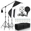 3in1 Softbox Kit -2db 50x70cm 192W (8x 24W) LED Softbox-Fény & 40x40cm Boom Softbox készlet