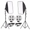 3in1 Softbox Kit -2db 50x70cm 192W (8x 24W) LED Softbox-Fény & 40x40cm Boom Softbox készlet