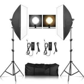   Dupla-Softbox Set - 2* 3000-5500K 48W LED 50*70cm Softbox 2M Álvánnyal