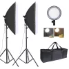 Dupla-Softbox Set - 2* 3000-5500K 48W LED 50*70cm Softbox 2M Álvánnyal