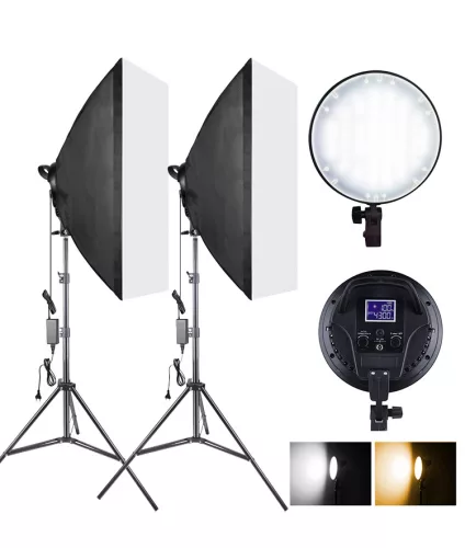 Bi-Color Dimmable LED Softbox Szett - 2700–6500K - 45W