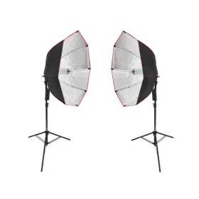   Dupla RGB 90cm Octa-Softbox Set - 120W RGB 3000-6000K LED Nyolcszögű Softbox 2M Állvánnyal