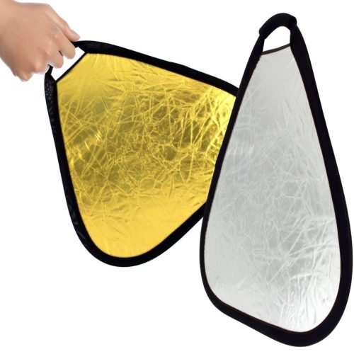 2in1 Arany & Ezüst Háromszög Derítőlap -Fotós Refklektor és Derítő háttér (30cm)
