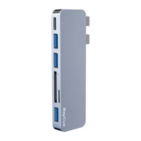 RayCue 6in1 USB-C Thunderbolt 3 HUB (Szürke) (HYD-RC3601)