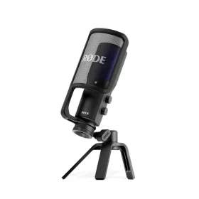   Rode NT-USB+ professzionális kondenzátor USB mikrofon fejhallgató erősítővel, pop-filterrel és asztali állvánnyal, DSP, Connect & Central SW
