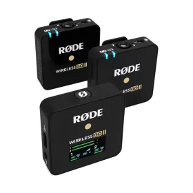   Rode Wireless GO II ultra kompakt, két csatornás digitális vezeték nélküli mikrofon rendszer adóba épített mikrofonnal, fekete
