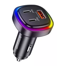 Remax Autós Töltő, 2x USB-C, 66W, (Fekete) (RCC330)