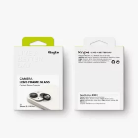  Ringke iPhone 15 / 15 Plus Camera Lens Frame védő Aluminium Alloy készlet átlátszó (fekete)