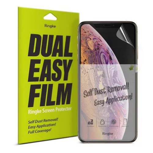 Ringke iPhone X/XS/11 Pro kijelzővédő fólia Dual Easy fólia (2pcs) átlátszó