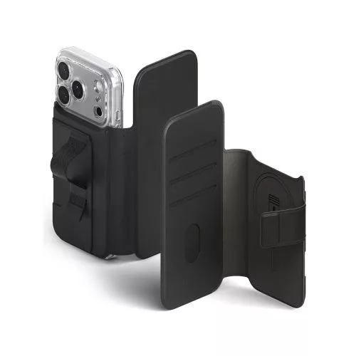 Ringke iPhone 17 Pro Max tok Folio Grip Wallet mágneses (fekete)