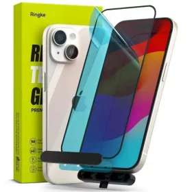   Ringke iPhone 15/16 Kijelzővédő Üveg - Privacy Edzett Üveg 9H Telepítési Sablonnal - Átlátszó