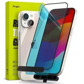   Ringke iPhone 15 Plus kijelzővédő fólia Premium edzett üveg 9H – installation jig átlátszó