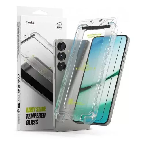 Ringke Galaxy S25 Plus/S24 Plus kijelzővédő fólia Premium edzett üveg 9H – installation jig (2pcs) átlátszó