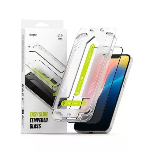 Ringke iPhone 16e/14/13/13 Pro kijelzővédő fólia Premium edzett üveg 9H – installation jig (2pcs) átlátszó