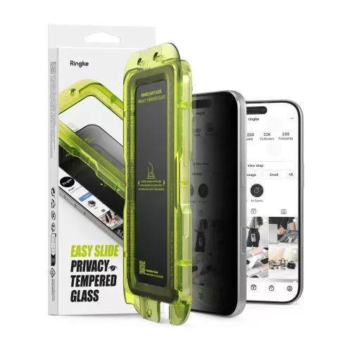 Ringke iPhone 17 Pro kijelzővédő fólia Premium betekintésvédő edzett üveg 9H – installation jig (2pcs) átlátszó