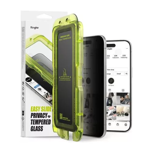 Ringke iPhone Air kijelzővédő fólia Premium betekintésvédő edzett üveg 9H – installation jig (2pcs) átlátszó