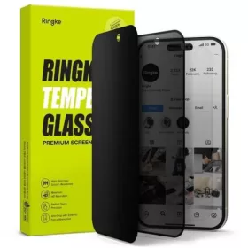   Ringke iPhone 15/16 Kijelzővédő Üveg Easy Slide Privacy - (2 db) - Átlátszó