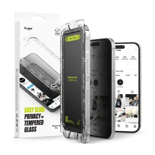 Ringke iPhone 16 Pro Easy Slide Premium Privacy képernyővédő fólia (2db)