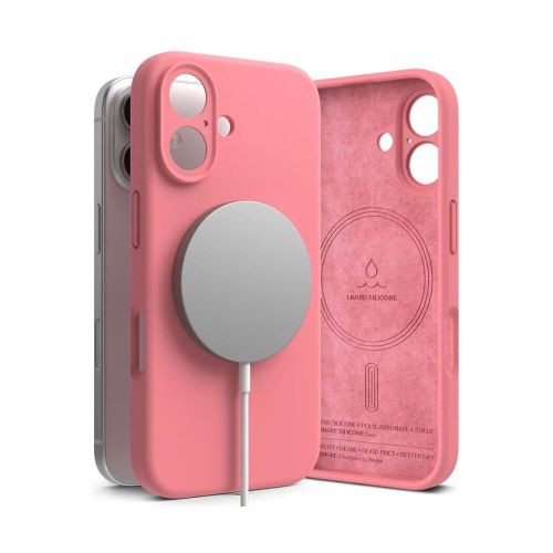 Ringke iPhone 16 Tok - Szilikon Mágneses Rózsaszín