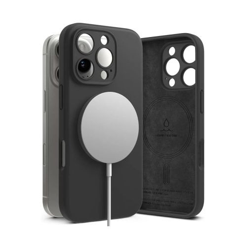 Ringke iPhone 16 Pro fekete mágneses szilikon tok