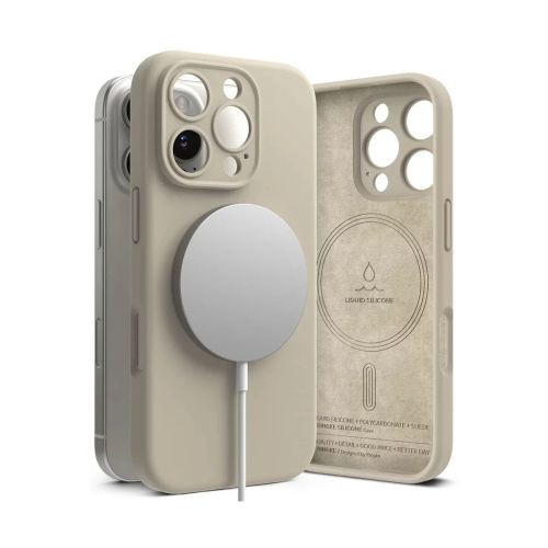 Ringke iPhone 16 Pro szürke mágneses szilikon tok