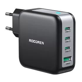   Rocoren 100W GaN Fali Töltő 3x USB-C, 1x USB, Power Delivery (RCCT3P1A-ZXA01)