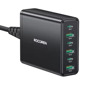   Rocoren 60W-os Töltő 3x USB-C És 3x USB-A Csatlakozó (RCCT3P3A-NLZA01)