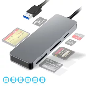   5 in 1 USB 3.0 SD MicroSD CF TF kártyaolvasó és író adapter