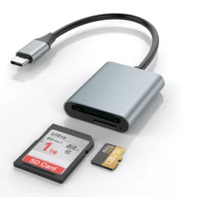   Rocketek CR344 2in1 MicroSD és SD kártyaolvasó USB-C 3.0 nagy sebességű dual kártyaadapter
